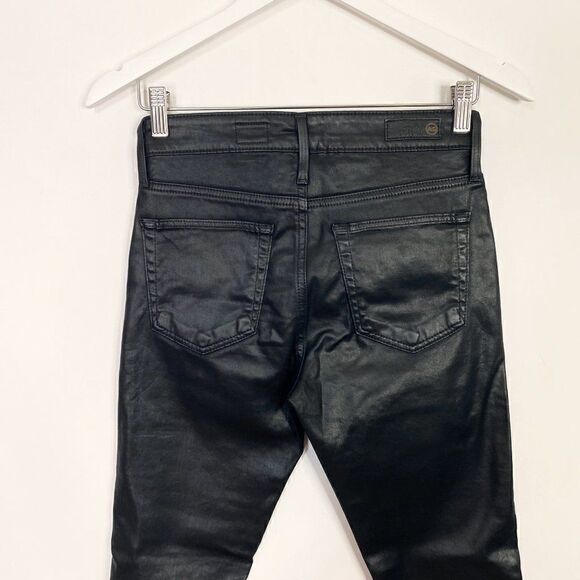 CLEARANCE Adriano Goldschmied The Farrah Skinny Ankle Black Coated Lace Up Jeans - Picture 4 of 7